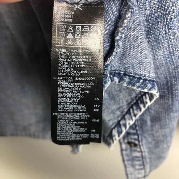 LIFE IN PROGRESS | Boho Snap Front Denim Shirt M - Picture 7 of 9